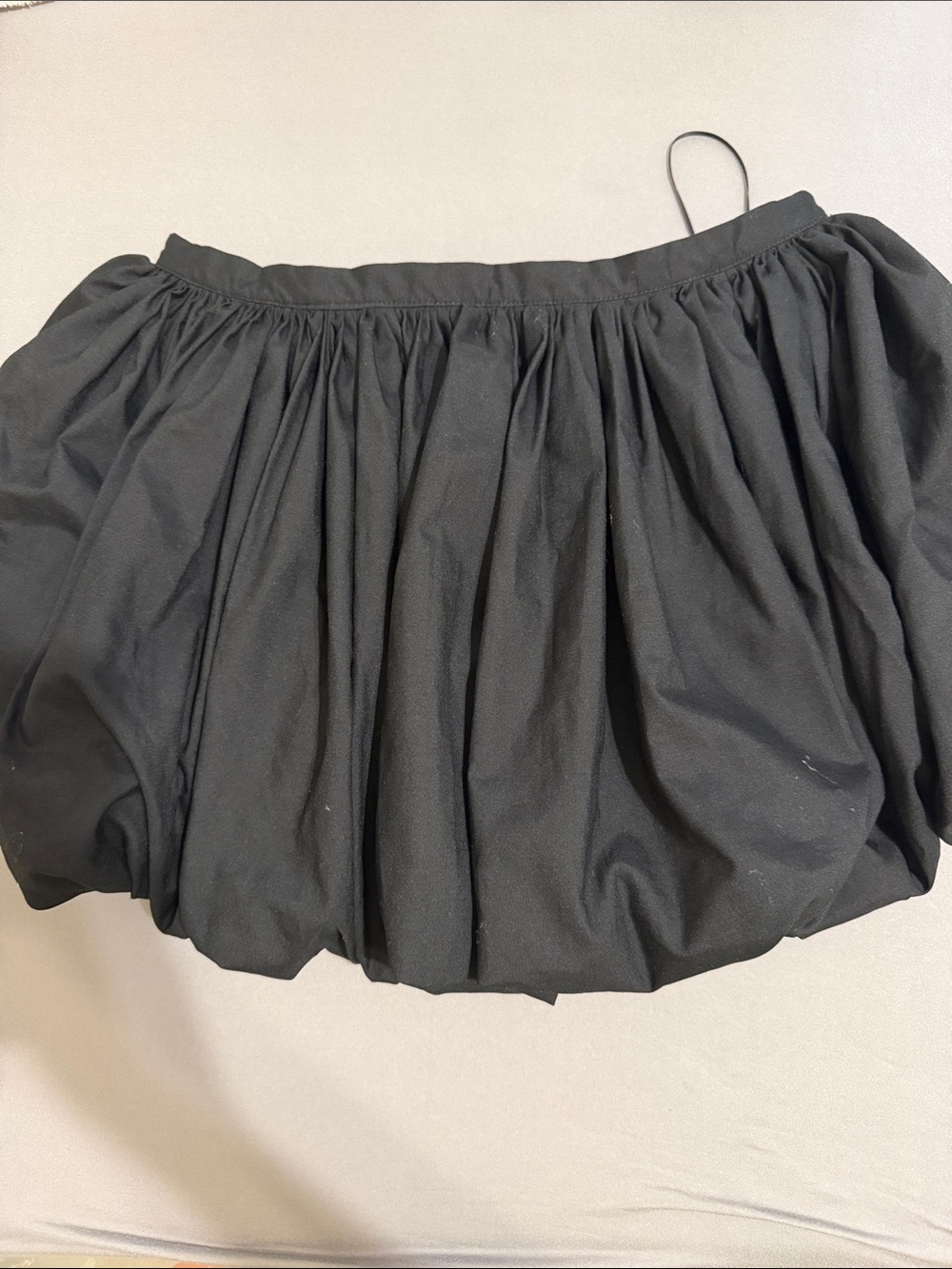 Black Gathered Balloon Skirt